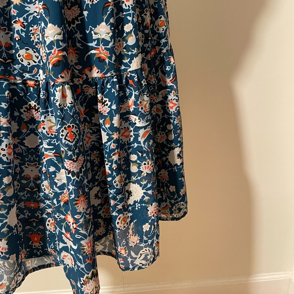 Vera Wang Dress Floral Princess Large Teal - Picture 6 of 13